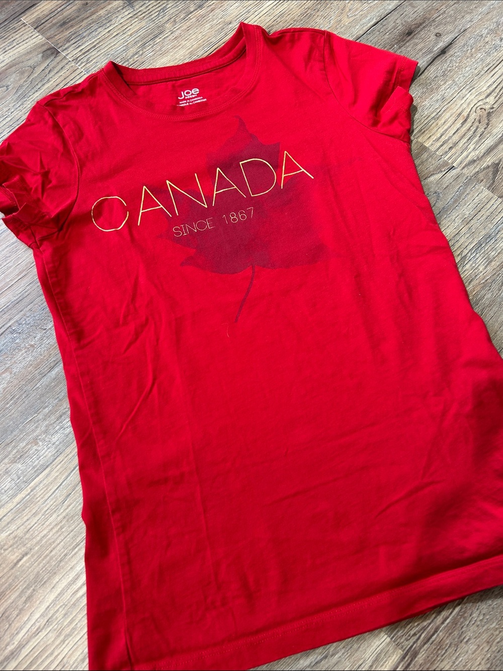 Joe Fresh Red Canada Graphic Short Sleeve Tee